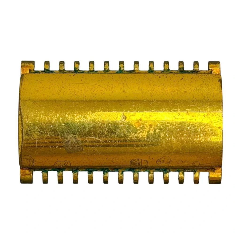 Vintage 1930s Gillette Safety Razor Gold Tone Fat Handle Comb 3-Piece USA